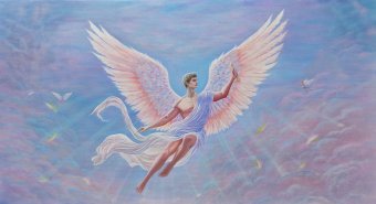 Painting "Keepers of Divine Secrets" by painter Victoria Shul oil canvas at Jose Art Gallery
