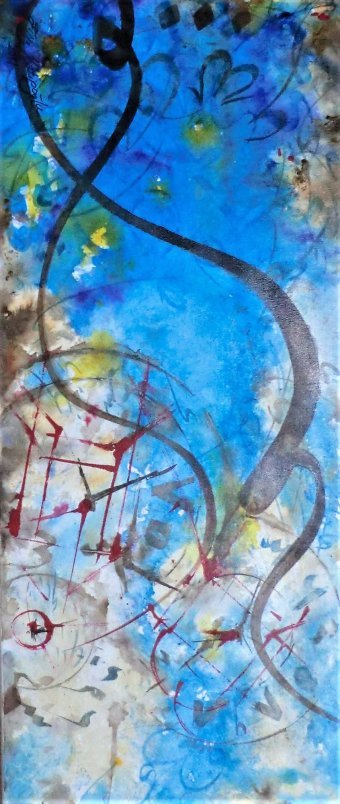 Painting "Sonsuzluk II" by painter Feliz Hatipoglu mixed method canvas at Jose Art Gallery