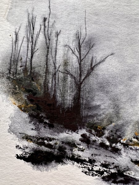 Immagine aggiuntiva 3: Postimpressionismo Paesaggio Pittura "A9", pittore Noumenona acquerello carta 