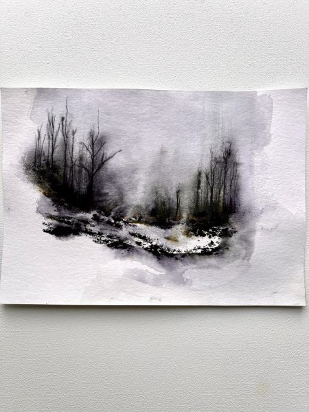 Immagine aggiuntiva 4: Postimpressionismo Paesaggio Pittura "A9", pittore Noumenona acquerello carta 