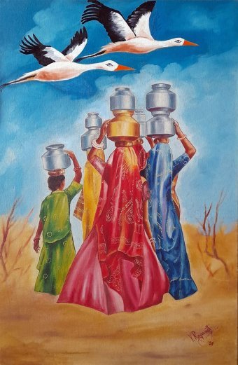 Spirit of Rajasthani Woman in Desert