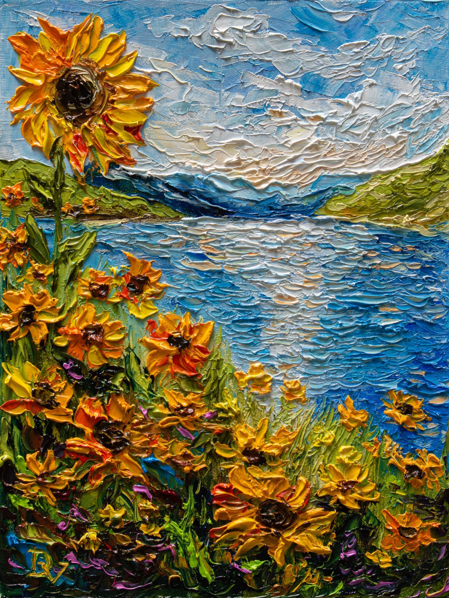 landscape-painting-sunflowers-