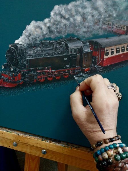 Zusätzliches Bild 1: Minimalismus Landschaftsbilder Malerei "Kara tiren", maler/-in Oktay ÖRNEK Acryl Leinwand 