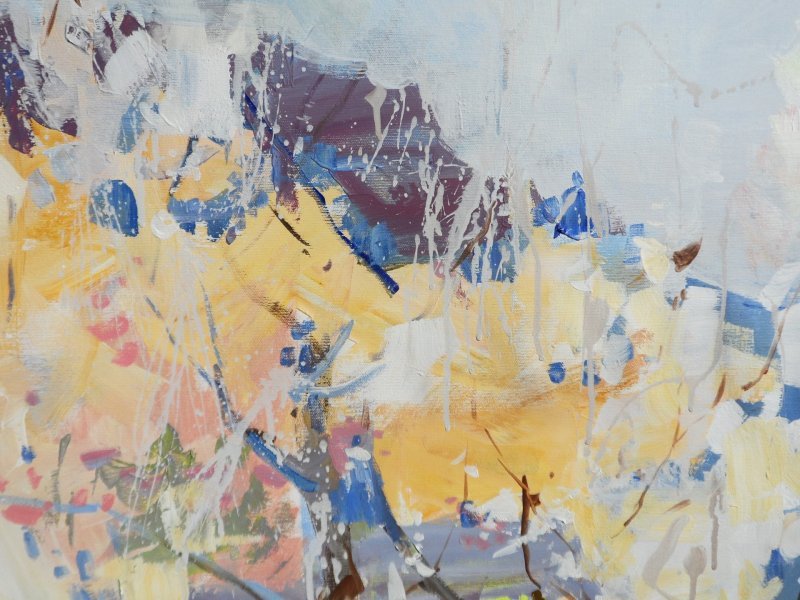Additional view 2: Expressionism Landscape Painting Spring garden by painter Yehor Dulin acrylic canvas 
