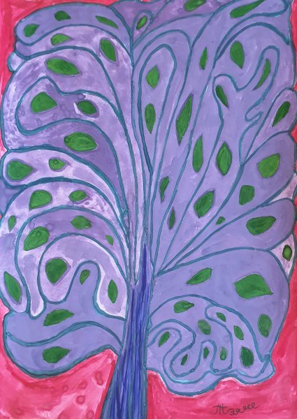 Violet tree Drawing - Arina Mari - Jose Art Gallery
