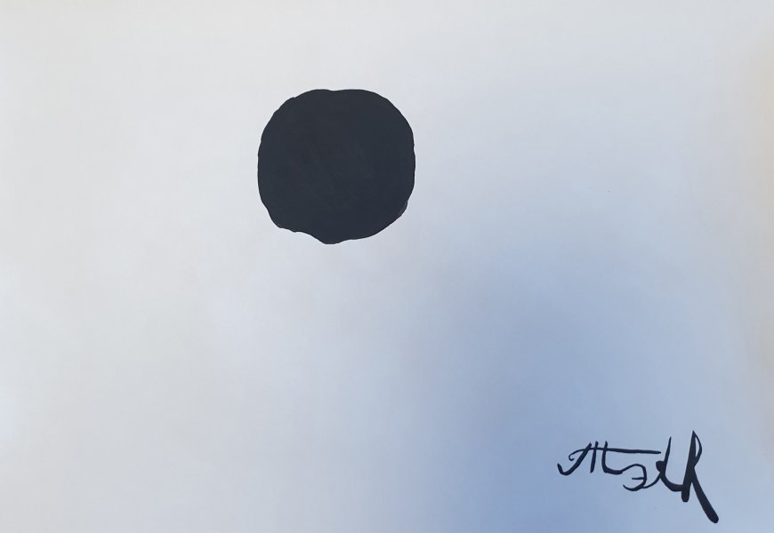 Abstractionnisme Familial Graphique "Tache noire" illustrateur Arina Meri gouache papier 