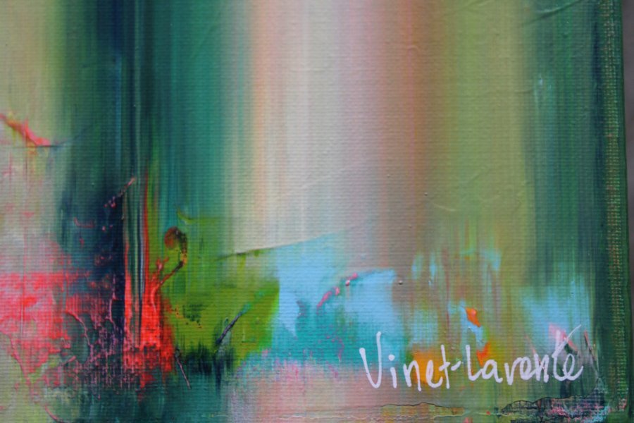 Additional view 1: Abstract Interior Painting Verticool IX by painter Vinet-Larente acrylic canvas 