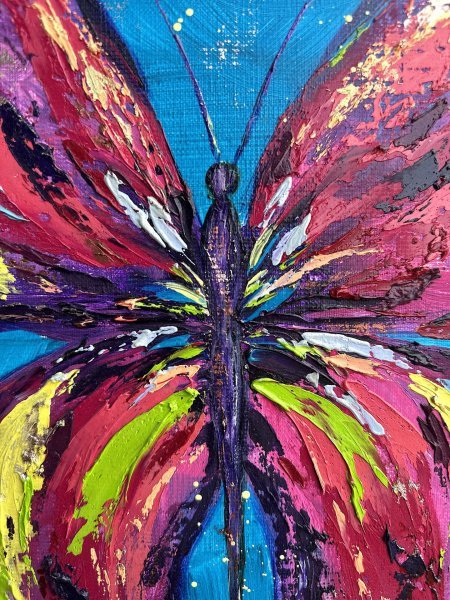 Дополнительное изображение 3: Импрессионизм Анимализм Живопись "Бабочка №3" живописец Людмила Рябкова масло холст 