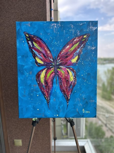 Дополнительное изображение 6: Импрессионизм Анимализм Живопись "Бабочка №3" живописец Людмила Рябкова масло холст 