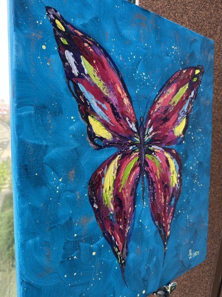 Дополнительное изображение 8: Импрессионизм Анимализм Живопись "Бабочка №3" живописец Людмила Рябкова масло холст 