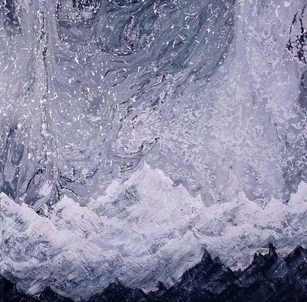 Immagine aggiuntiva 1: Arte moderna Paesaggio Pittura "Himalaya", pittore aditya singh thakur acrilico tela 