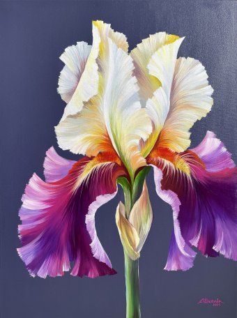 Painting "Off-Center, Where I Bloom" by painter Anna Shkolik acrylic canvas at Jose Art Gallery