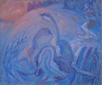 Oies. Effet de lumière et de couleur 2006