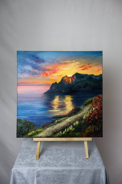 Additional view 1: Realism Marine Art Painting Crimea by painter Olena Medvedska oil canvas 