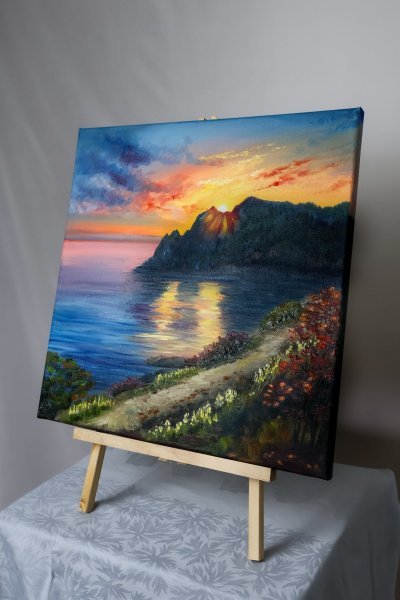 Additional view 2: Realism Marine Art Painting Crimea by painter Olena Medvedska oil canvas 