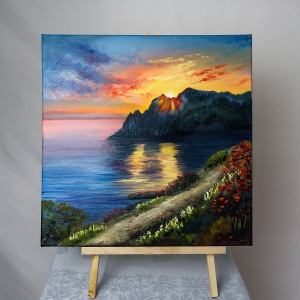 Additional view 3: Realism Marine Art Painting Crimea by painter Olena Medvedska oil canvas 