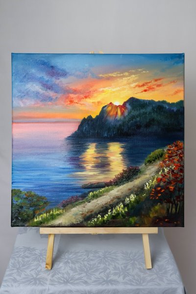 Additional view 4: Realism Marine Art Painting Crimea by painter Olena Medvedska oil canvas 