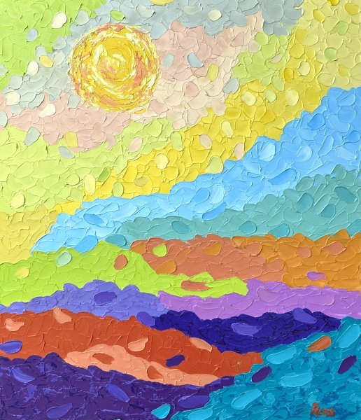 Импрессионизм Пейзаж Живопись "Палитра дня" живописец Людмила Рябкова масло холст 