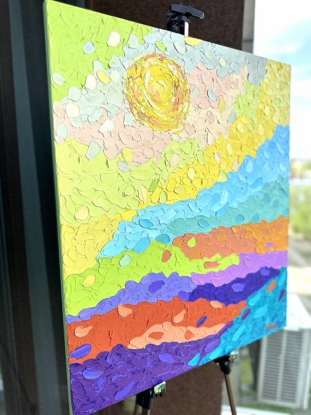 Дополнительное изображение 2: Импрессионизм Пейзаж Живопись "Палитра дня" живописец Людмила Рябкова масло холст 