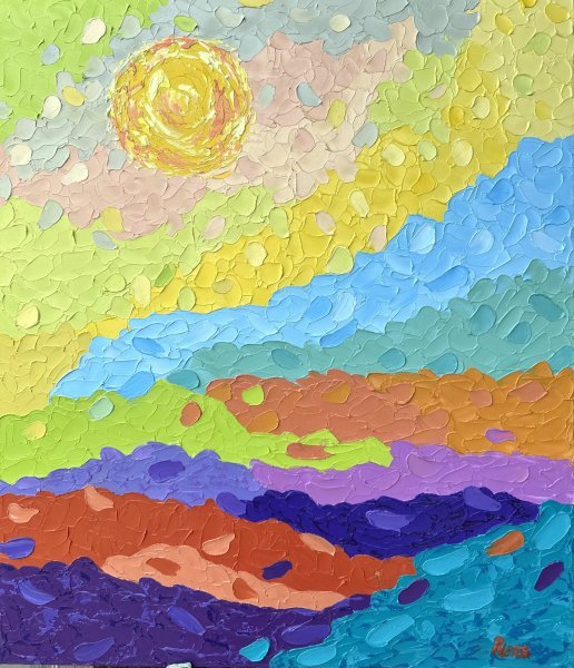 Дополнительное изображение 3: Импрессионизм Пейзаж Живопись "Палитра дня" живописец Людмила Рябкова масло холст 