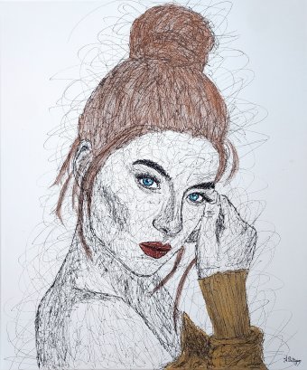 Pintura "Mirada interior", pintor Axelle Biltgen acrílico lienzo en Jose Art Gallery