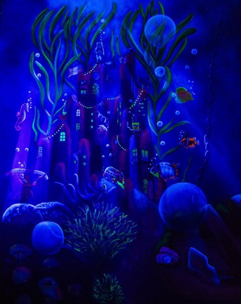 Brainfetti Surreal Neon Party Adventure Painting by Debbie Vervoort