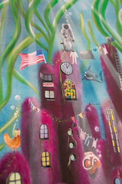 Brainfetti Surreal Neon Party Adventure Painting by Debbie Vervoort