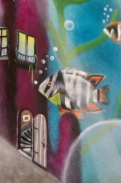 Brainfetti Surreal Neon Party Adventure Painting by Debbie Vervoort