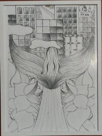 Drawing "Renaissance" by illustrator Mariya Rudenko mixed method paper at Jose Art Gallery