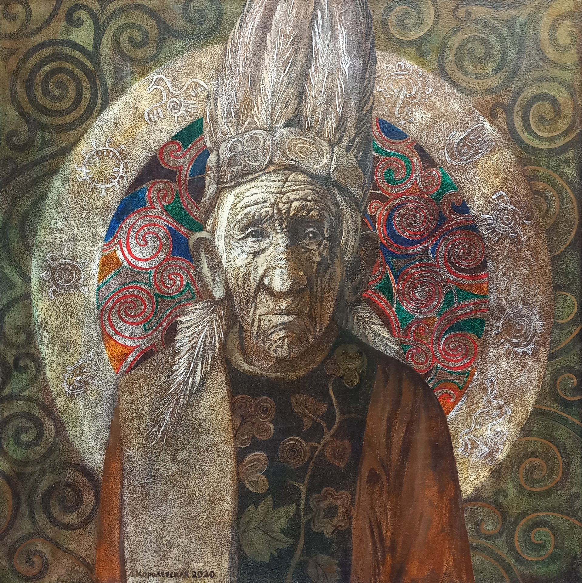 Old indean John Painting by Lana Korolievskaia