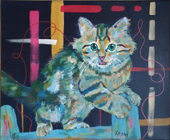 Painting "Martina" by painter Axelle Biltgen acrylic canvas at Jose Art Gallery