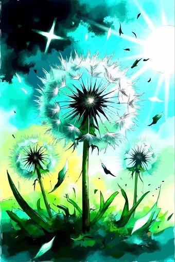 Цифрове мистецтво "Побажання літаючих кульбаб", цифровий художник Viktor Levchenko в Jose Art Gallery