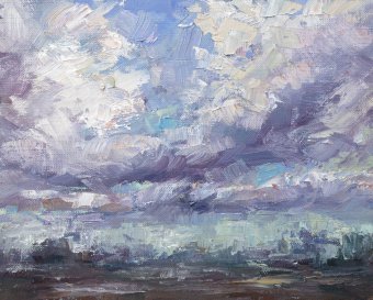 Painting "May Clouds" by painter Adrienn Pécsek oil paper at Jose Art Gallery