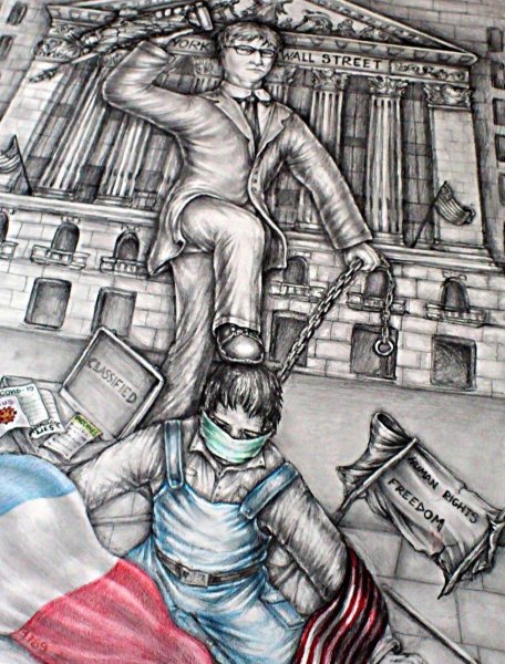 FREEDOM FALLEN - REPUBLICAN SP Painting by ANGEL PIANGELO