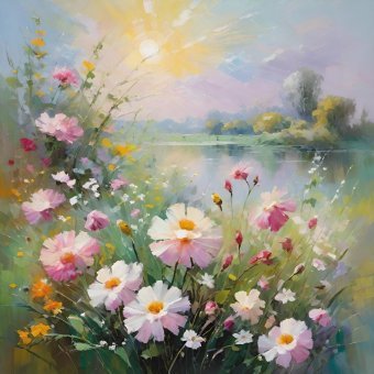 Цифрове мистецтво "Літо: Сільський букет квітів", цифровий художник MeaHau в Jose Art Gallery
