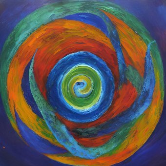Digital Art "Energetic Unity of Lines and Color" by digital artist MeaHau at Jose Art Gallery