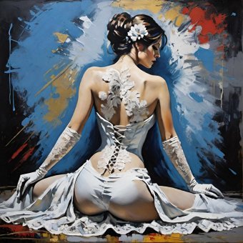 Arte digitale "Bridal: una celebrazione sensuale delle forme", artista digitale MeaHau alla Jose Art Gallery