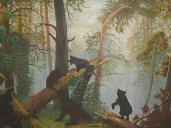 Живопись "Медведи в лесу", живописец Severin Kiyan смешанная техника холст в Jose Art Gallery