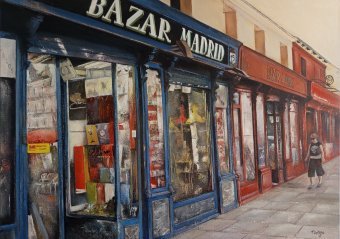 Basare auf der Plaza Mayor Madrid, authentisches Stadtleben