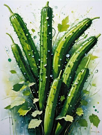 Digital Art "Cucumber: Exploring Plant Growth" by digital artist MeaHau at Jose Art Gallery
