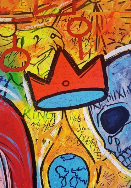 Immagine aggiuntiva 2: Arte moderna Genere Pittura "Caos e passione: la dualità dell'amore", pittore aditya singh thakur acrilico tela 