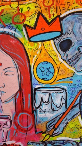 Immagine aggiuntiva 3: Arte moderna Genere Pittura "Caos e passione: la dualità dell'amore", pittore aditya singh thakur acrilico tela 