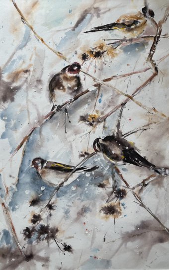 Pintura "Tetas", pintor Vera Minina acuarela papel en Jose Art Gallery