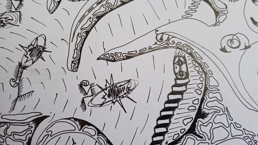 Immagine aggiuntiva 2: Surrealismo Genere Grafica "Labirinto delle emozioni", illustratore Nana penna stilografica cartone 