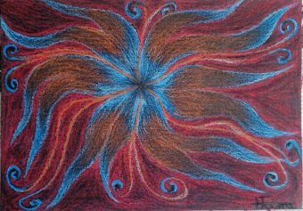 Painting "Pulse of Nature" by painter Nana pastel paper at Jose Art Gallery