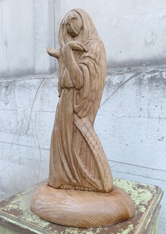 Sculpture "News" by sculptor Vladyslav Kolomoiets Wood at Jose Art Gallery