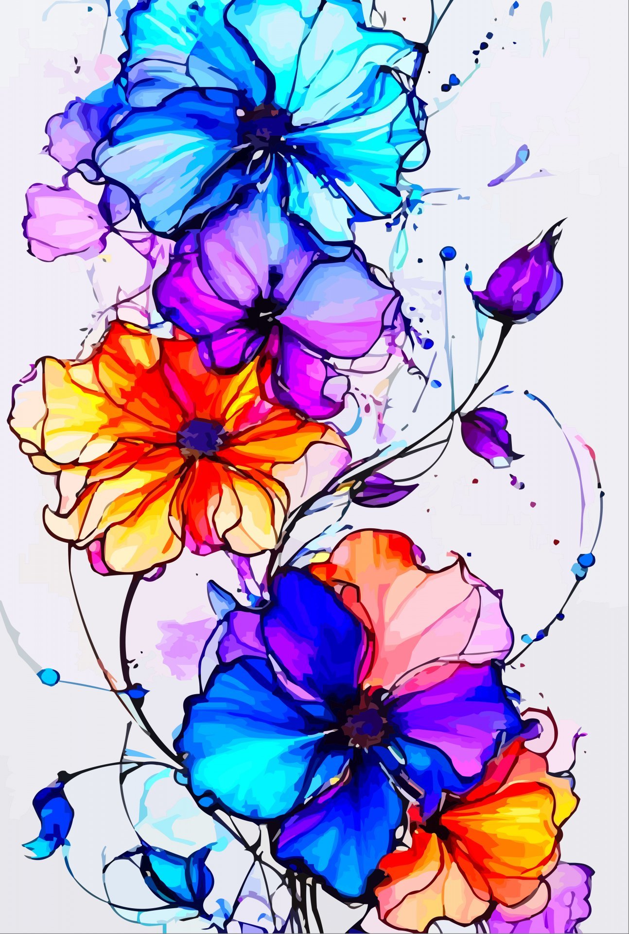 Transcendent Petals on White Digital Art - Viktor Levchenko