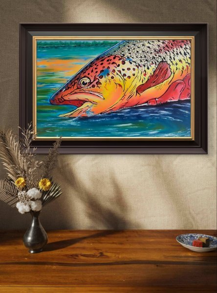 Imagen adicional 1: Arte pop Animalista Pintura "Llama del río", pintor ArKo óleo lienzo 