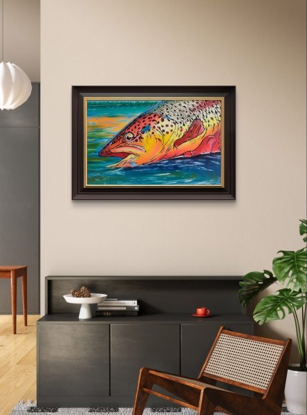 Imagen adicional 4: Arte pop Animalista Pintura "Llama del río", pintor ArKo óleo lienzo 