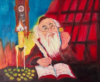 Живопис "Єврей розмірковує про спадщину та багатство", живописець Marina Gorbachova масло холст в Jose Art Gallery